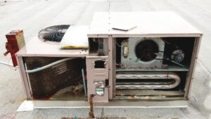 Heat exchangers shown inside of package unit