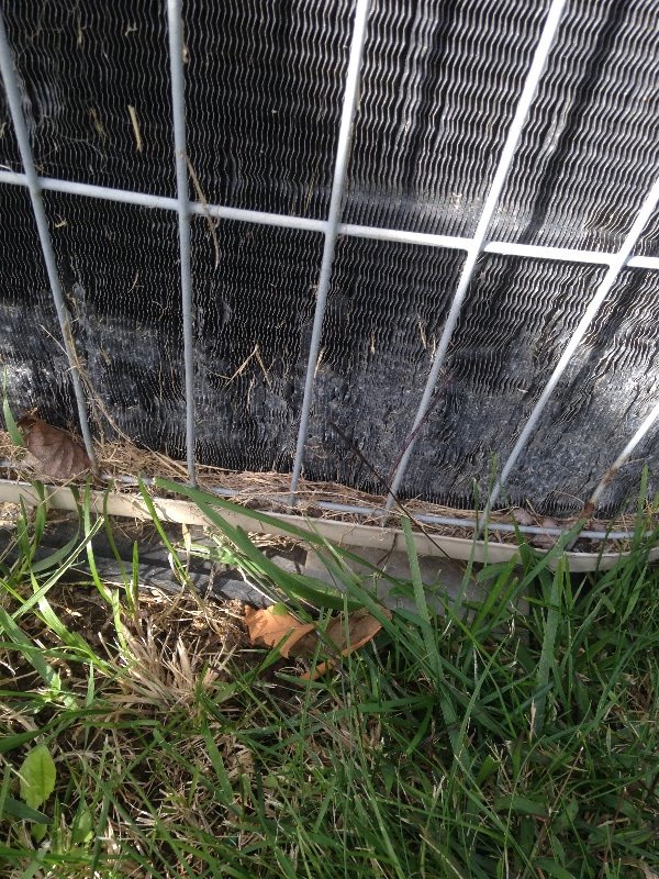 HVAC system claimed as hail damage but with damage from a weed eater