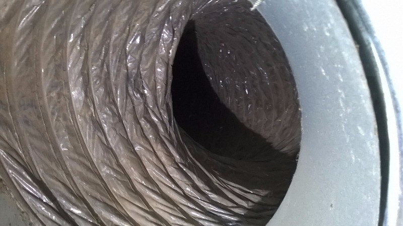 Wildfire Risk: Soot and ash inside of a flex duct