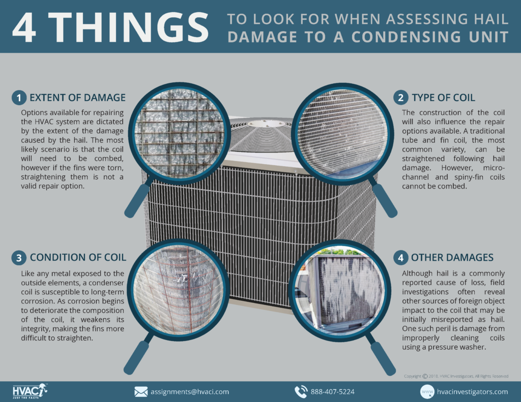 4 Things to Look for When Assessing Hail Damage to a Condensing Unit