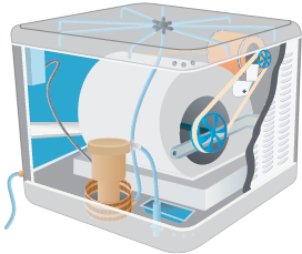 Evaporative Coolers - An inside view of an evaporative cooler 