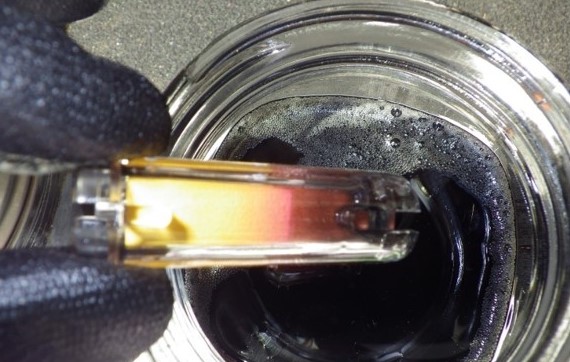 Compressor oil tested positive for acid